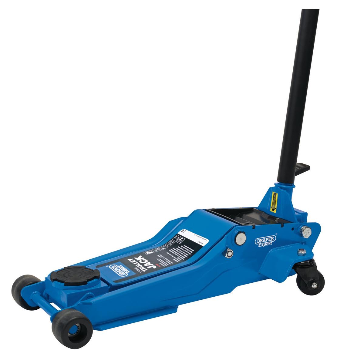 Draper Expert Professional Low Profile Garage Trolley Jack, 3 Tonne - Image 1