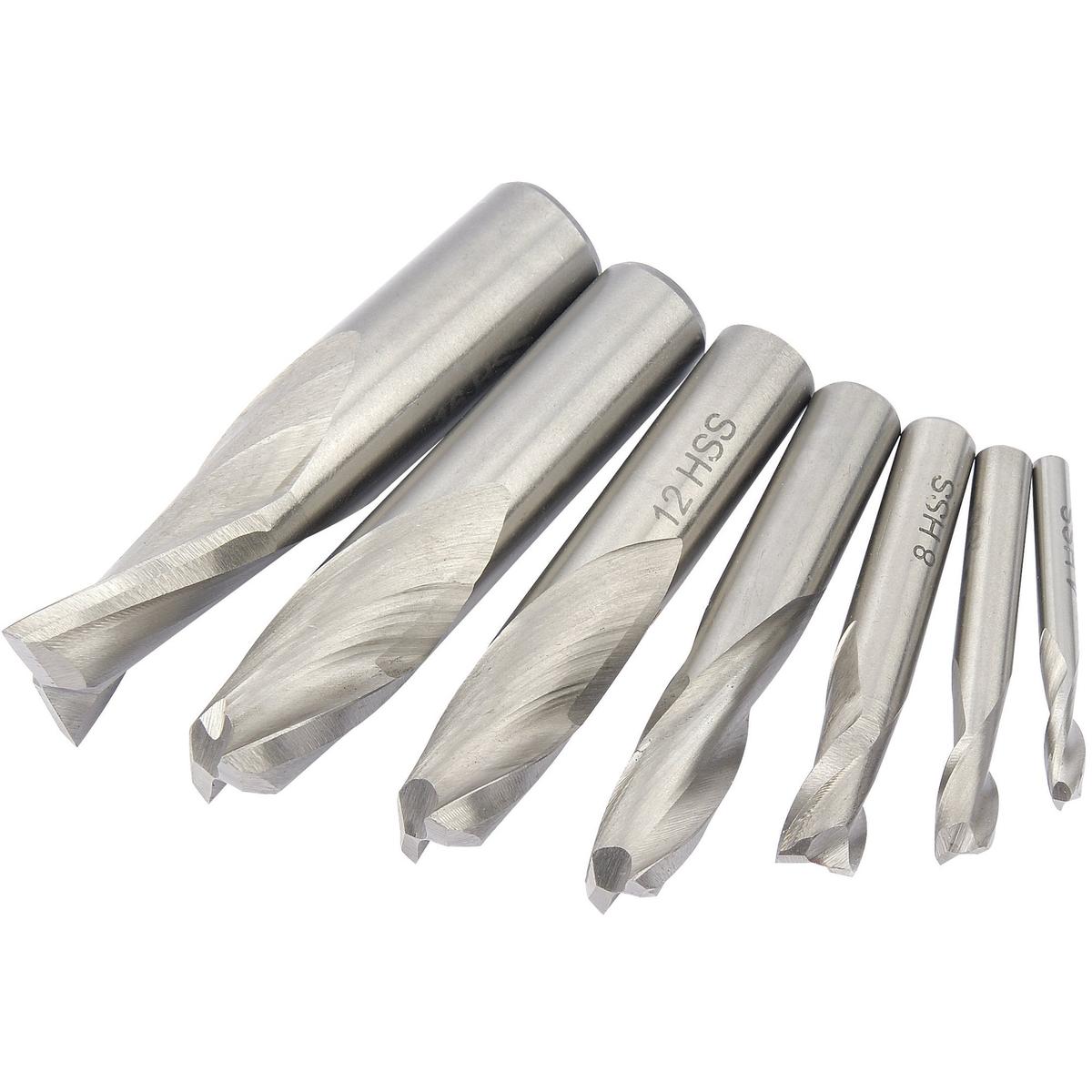 Draper HSS End Mill Set Dia. Two Flute, 4 16mm - Image 1