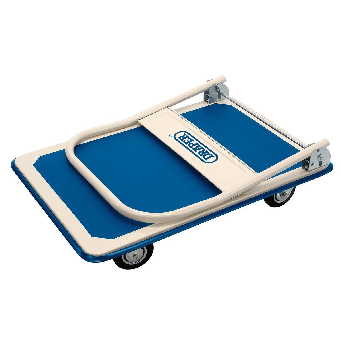Draper Platform Trolley with Folding Handle, 900 x 600 x 850mm, 300kg - Image 2