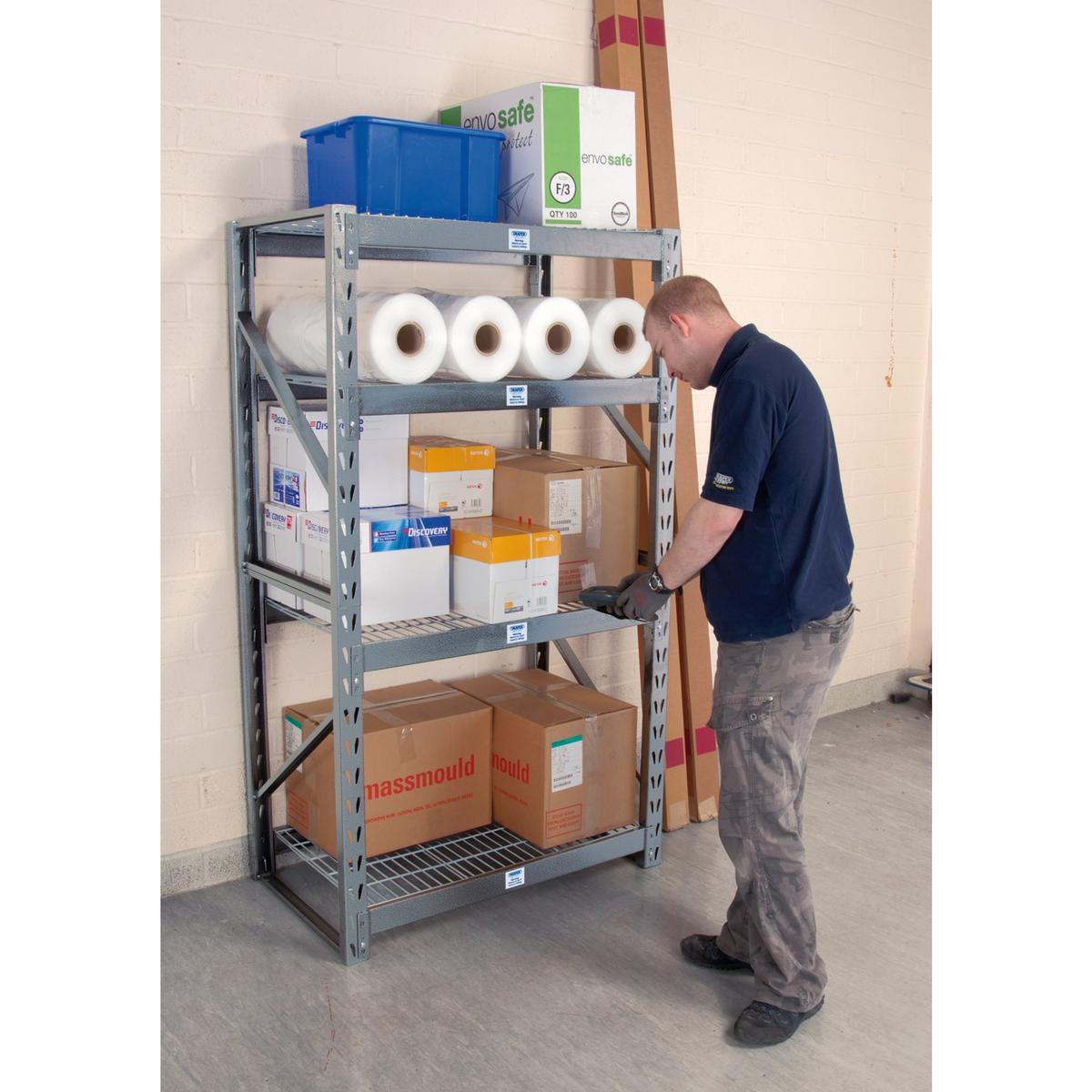 Draper Expert Expert Heavy Duty Steel 4 Shelving Unit, 1040 x 610 x 1830mm - Image 2