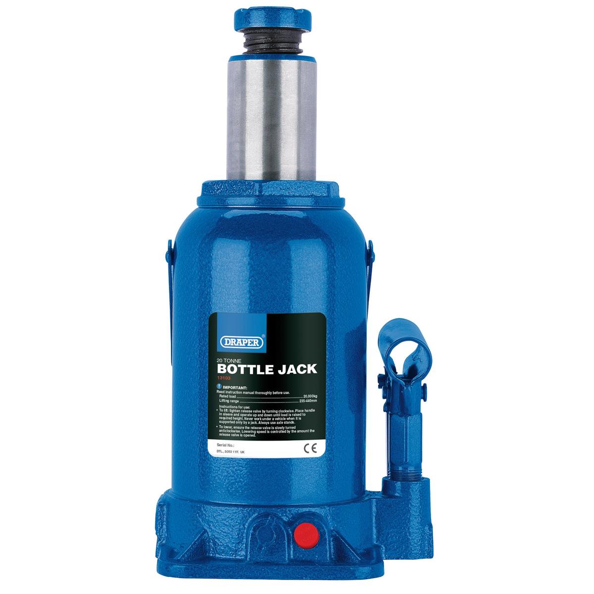 Draper Hydraulic Bottle Jack, 20 Tonne - Image 1