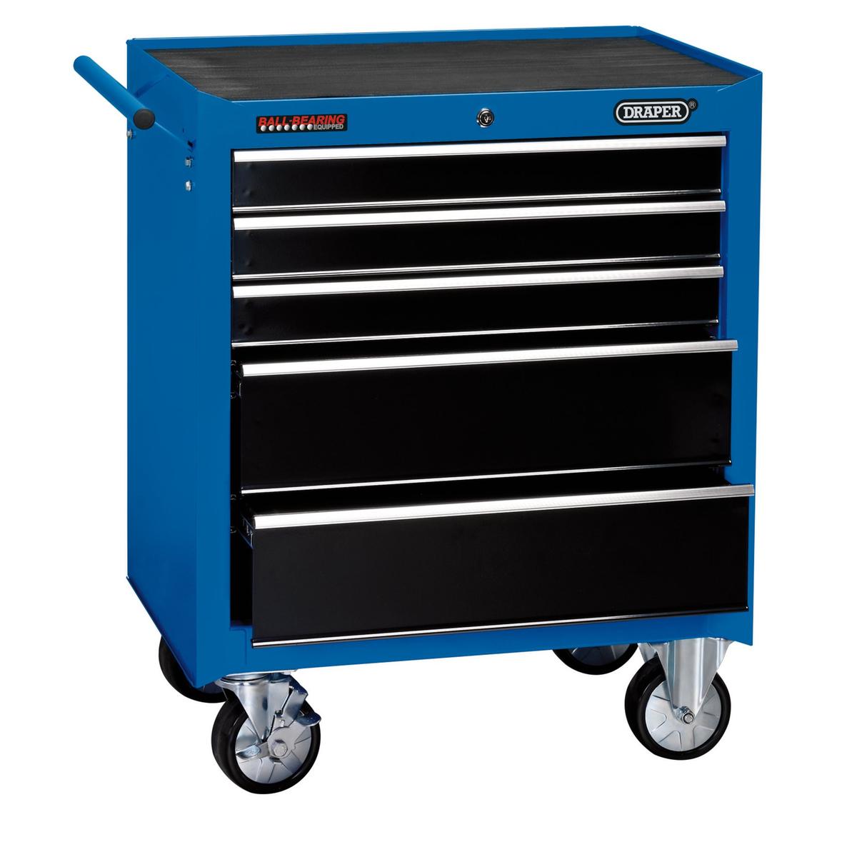 Draper Roller Tool Cabinet, 5 Drawer, 26", Blue - Image 1