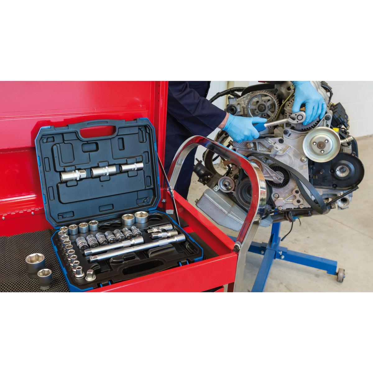 Draper Combined MM/AF Socket Set, 1/2" Sq. Dr. (33 Piece) - Image 3