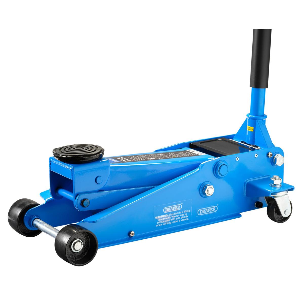 Draper Heavy Duty Trolley Jack with Twin Pistons, 3 Tonne - Image 1