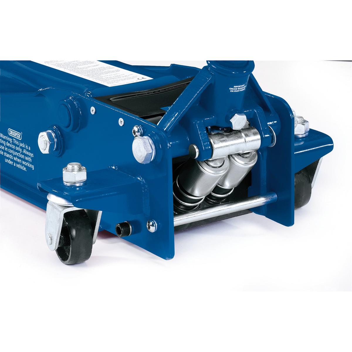 Draper Heavy Duty Trolley Jack with Twin Pistons, 3 Tonne - Image 4