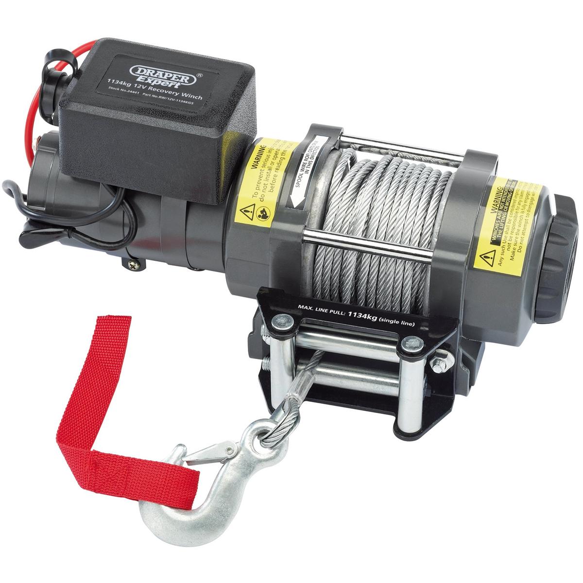 Draper Expert Expert Quality 12V Recovery Winch, 1134kg - Image 1