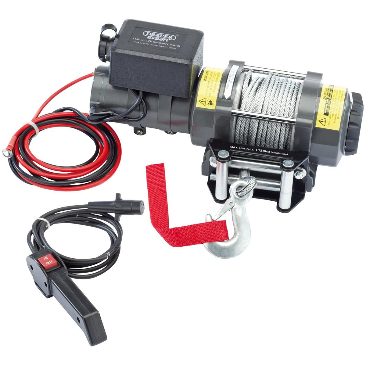 Draper Expert Expert Quality 12V Recovery Winch, 1134kg - Image 2
