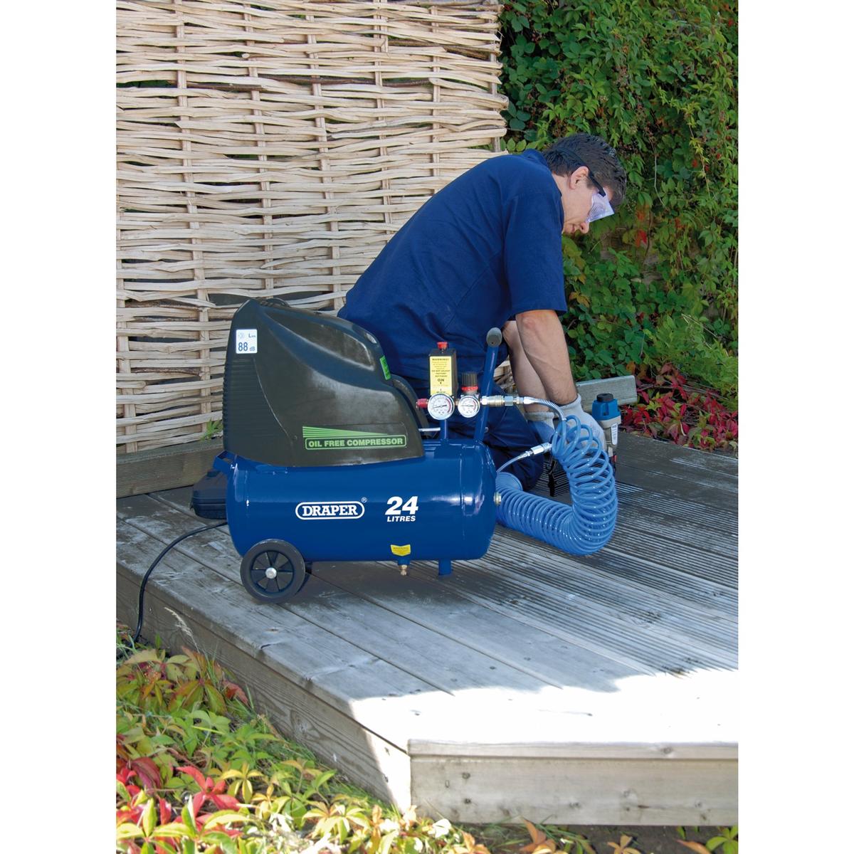 Draper 24L Oil-Free Direct Drive Air Compressor, 1.1kW/1.5hp - Image 2