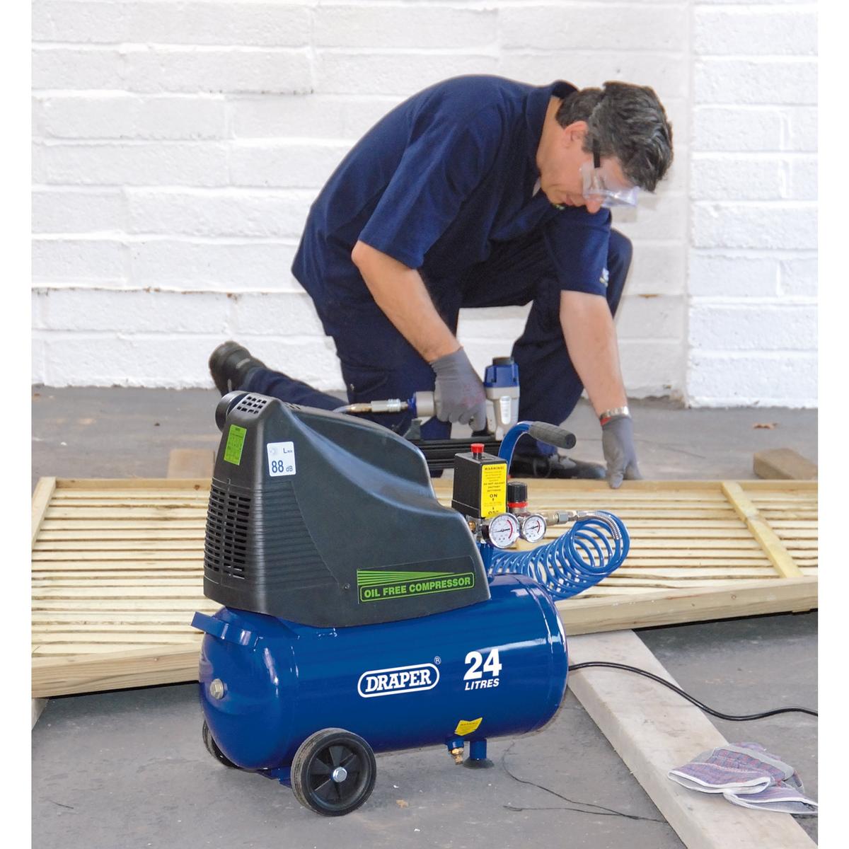 Draper 24L Oil-Free Direct Drive Air Compressor, 1.1kW/1.5hp - Image 4