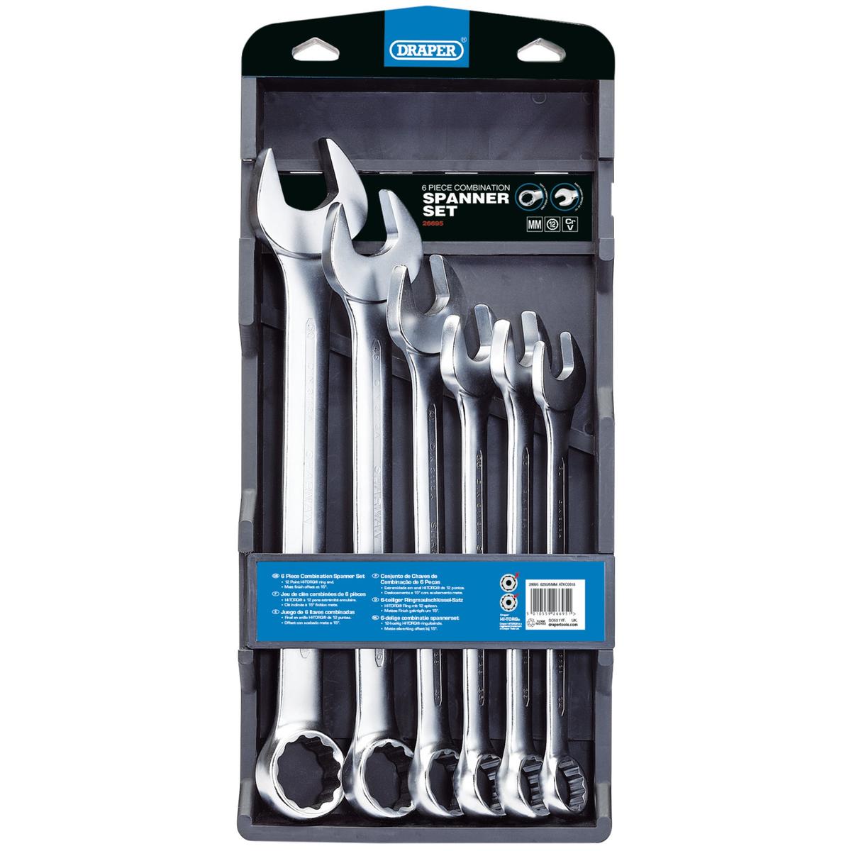 Draper HI-TORQ Metric Combination Spanner Set (6 Piece) - Image 1