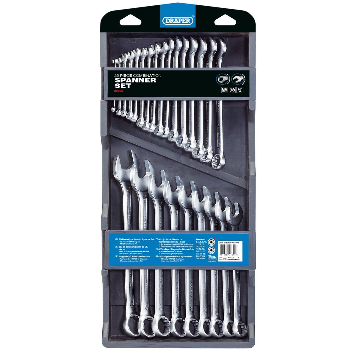 Draper HI-TORQ Metric Combination Spanner Set (25 Piece) - Image 1