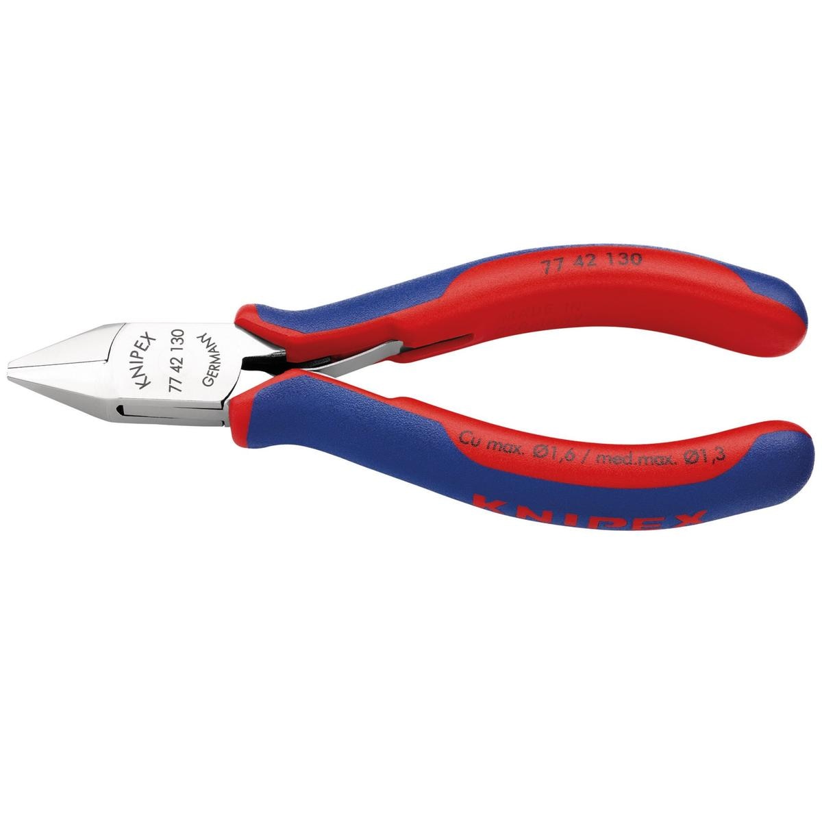 KNIPEX 77 42 130 Full Flush Electronics Diagonal Cutting Nipper, 130mm - Image 1