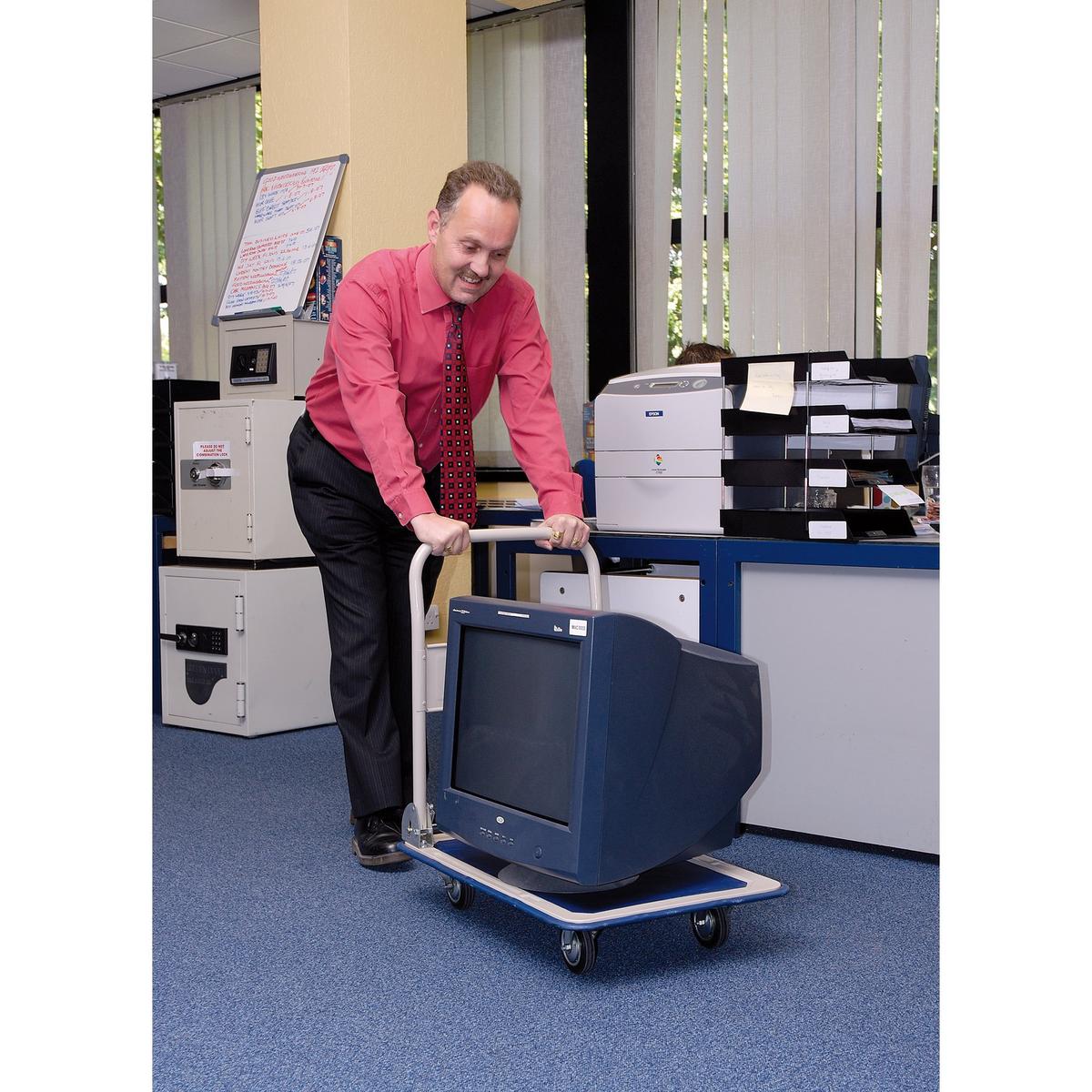 Draper Platform Trolley with Folding Handle, 630 x 480 x 850mm, 150kg - Image 3