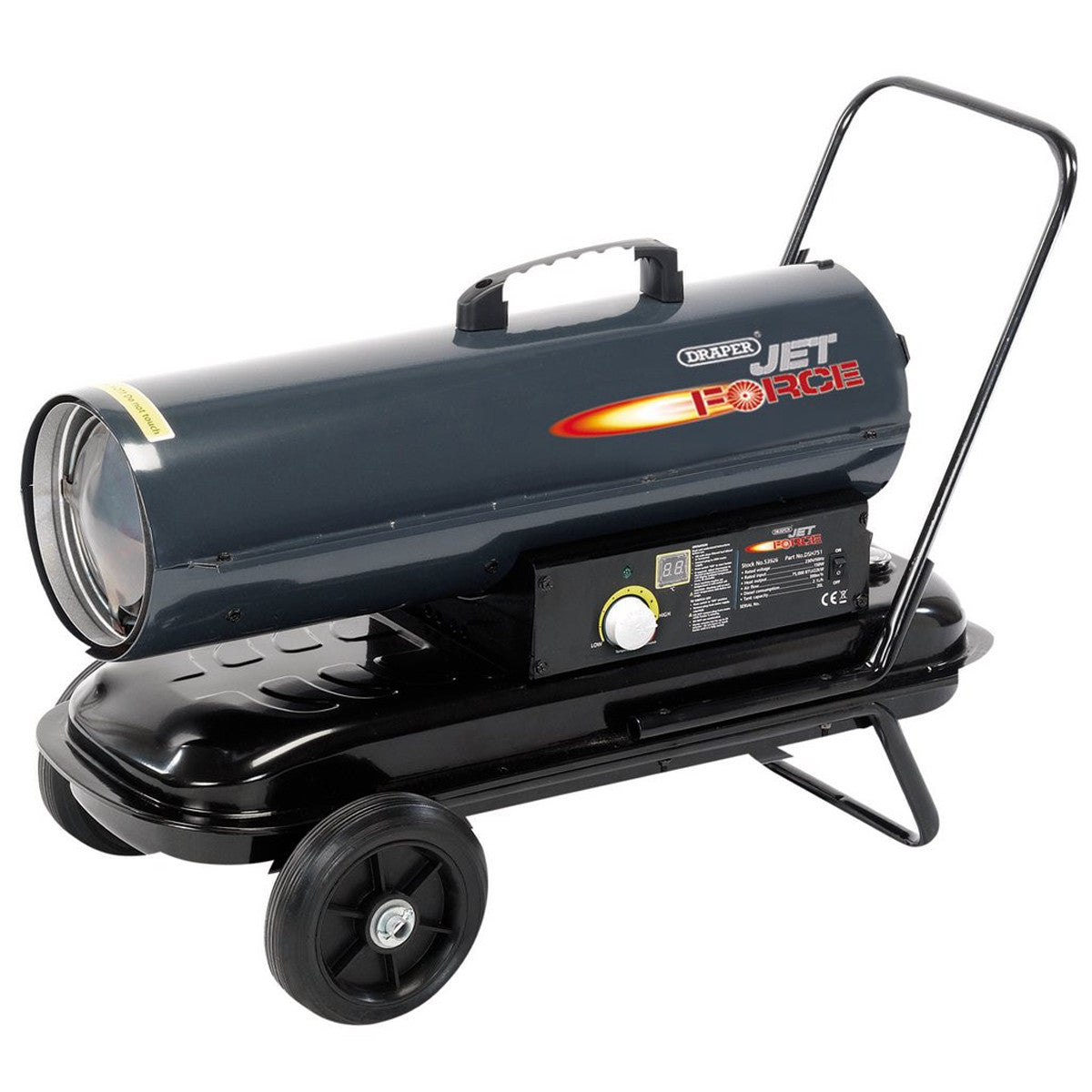 Draper Jet Force Diesel and Kerosene Space Heater with Wheels, 75,000 BTU/22kW 53926