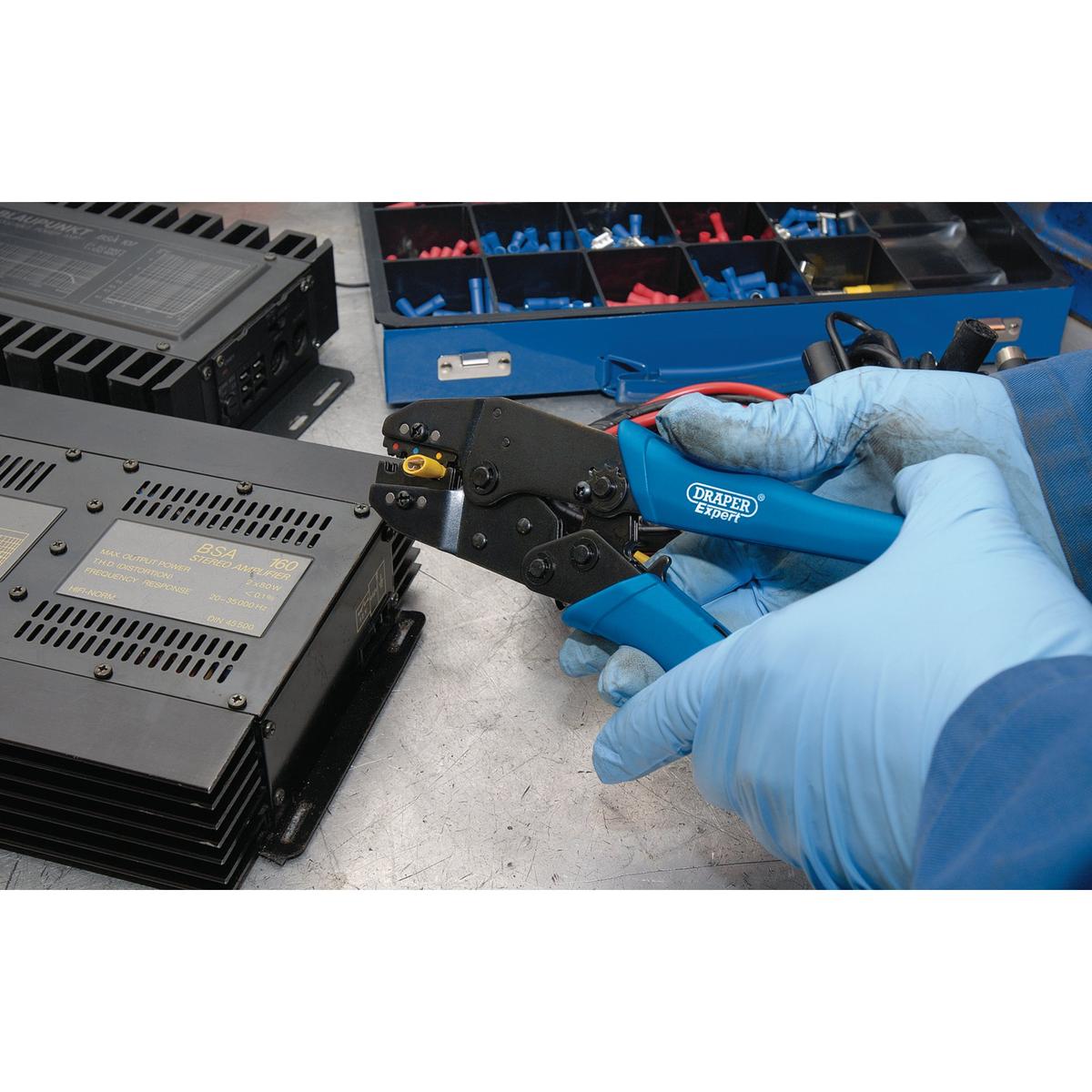 Draper Expert Ratchet Crimping Tool And Terminal Kit, 220mm - Image 4