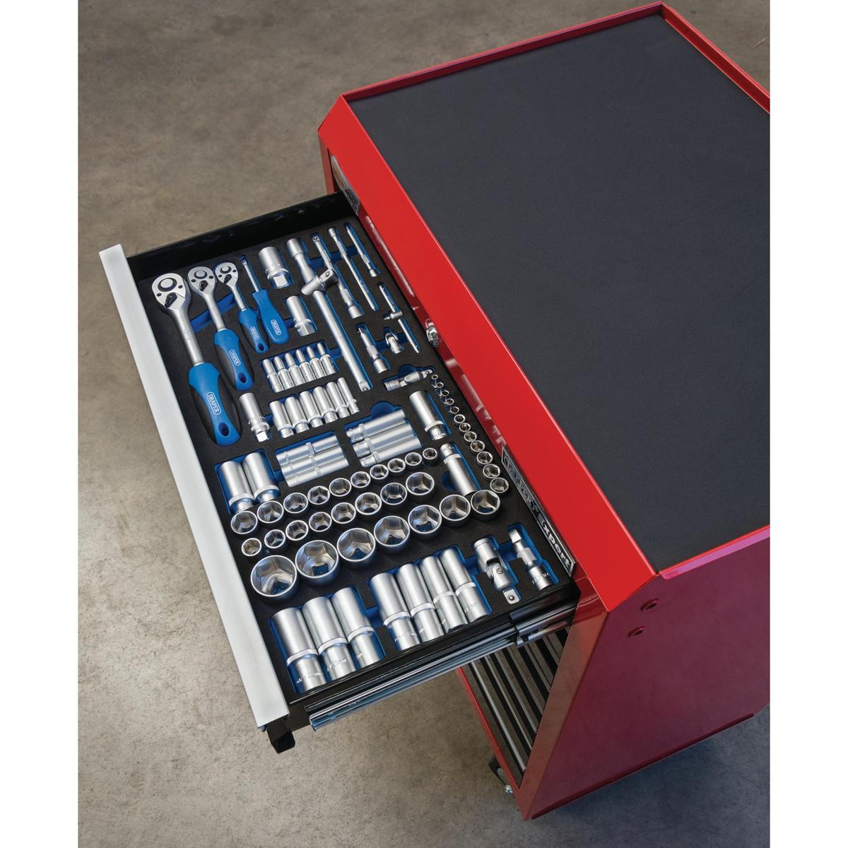 Draper Socket Set in Full Drawer EVA Insert Tray, 1/4", 3/8", and 1/2" (84 Piece) - Image 4