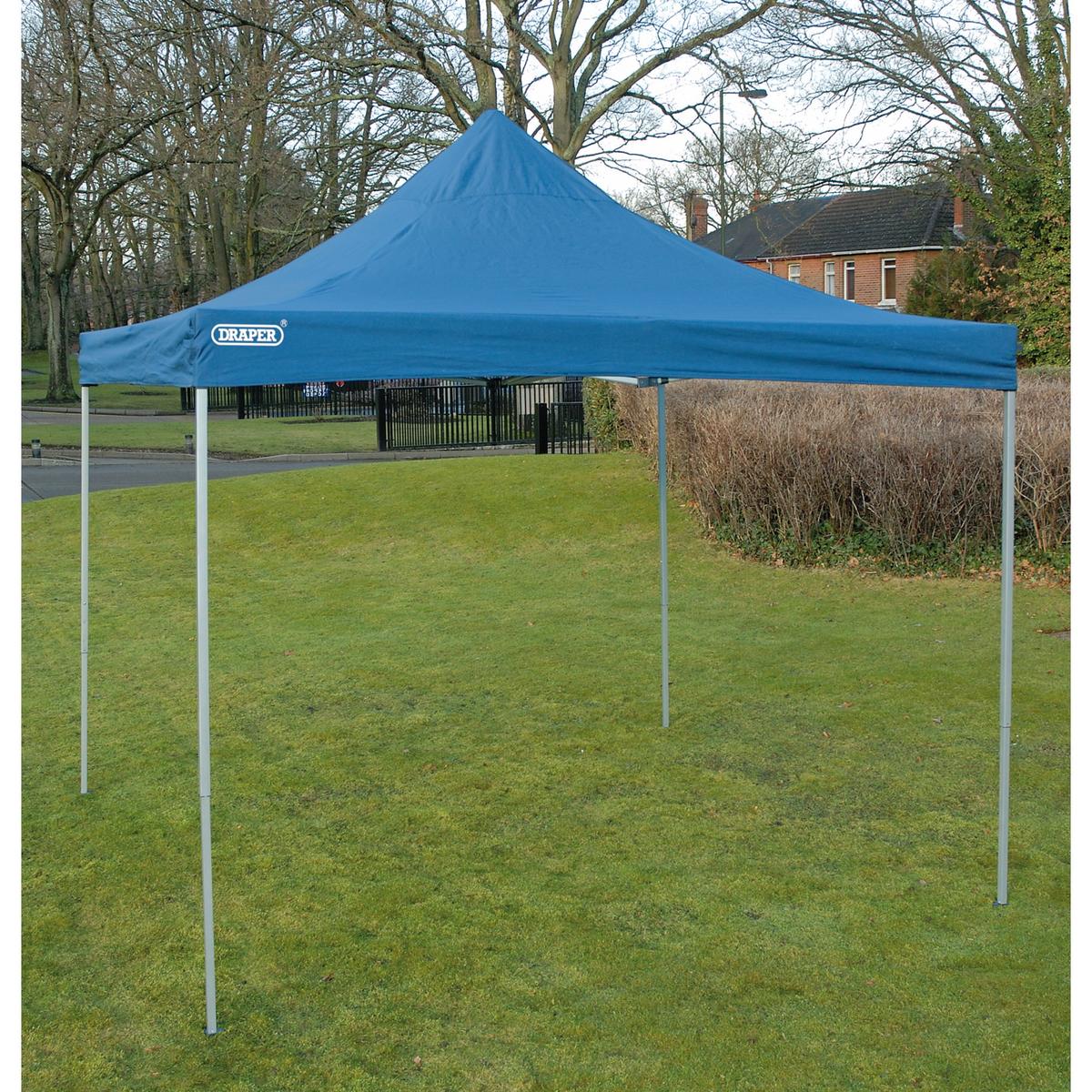 Draper Folding Gazebo, 3 x 3m, Blue - Image 2