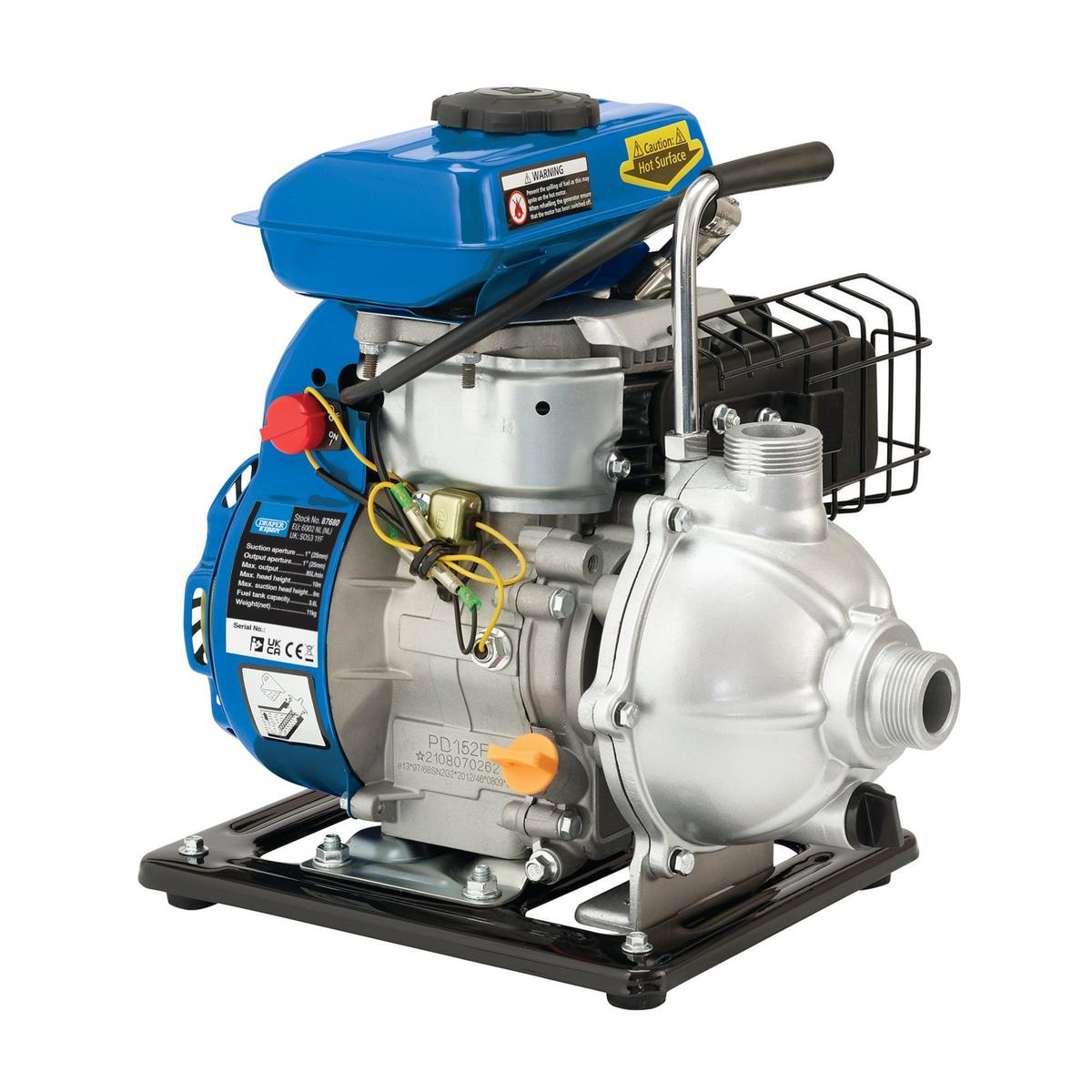 Draper Expert Petrol Water Pump, 85L/min, 2.5HP - Image 1