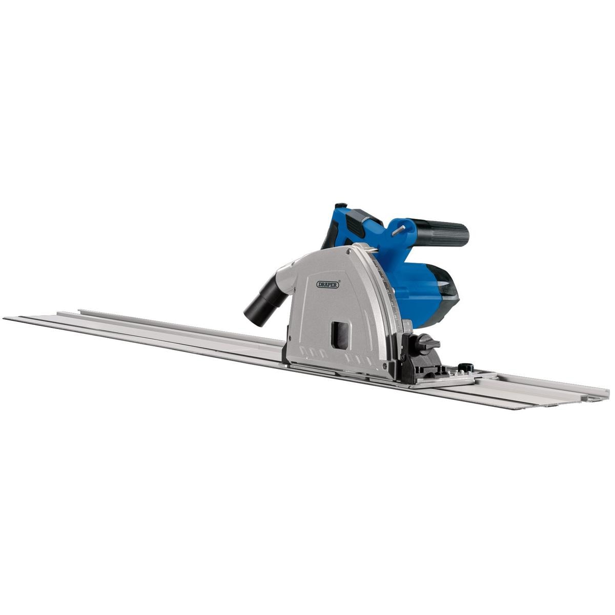Draper 230V Plunge Saw with Guide Rails, 165mm, 1200W - Image 1