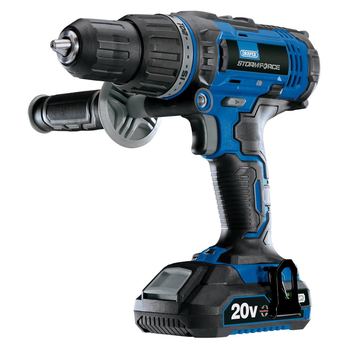 Draper Storm Force 20V Combi Drill, 2 x 2.0Ah Batteries, 1 x Charger - Image 2