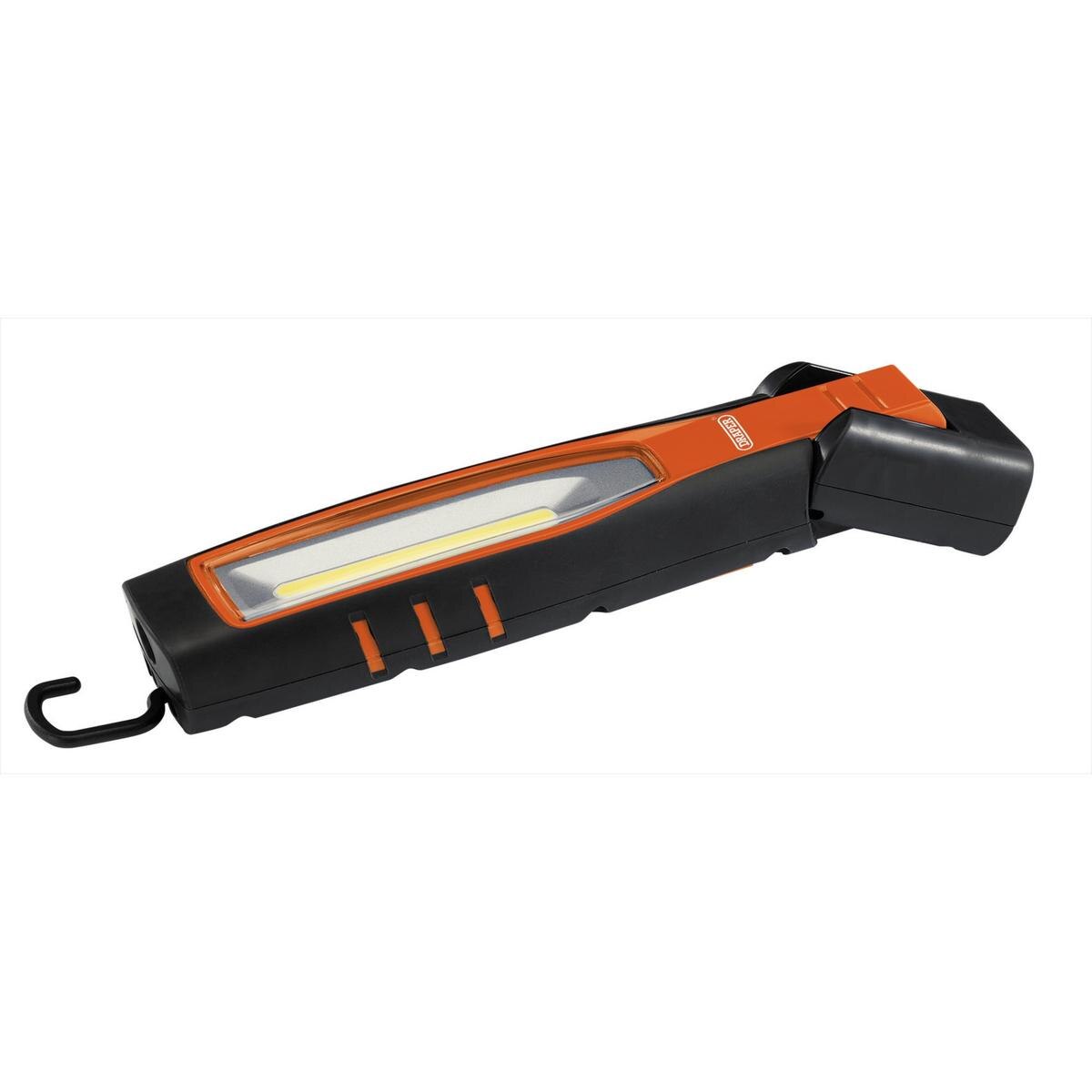 Draper COB/SMD LED Rechargeable Inspection Lamp, 10W, 1,000 Lumens, Orange - Image 2