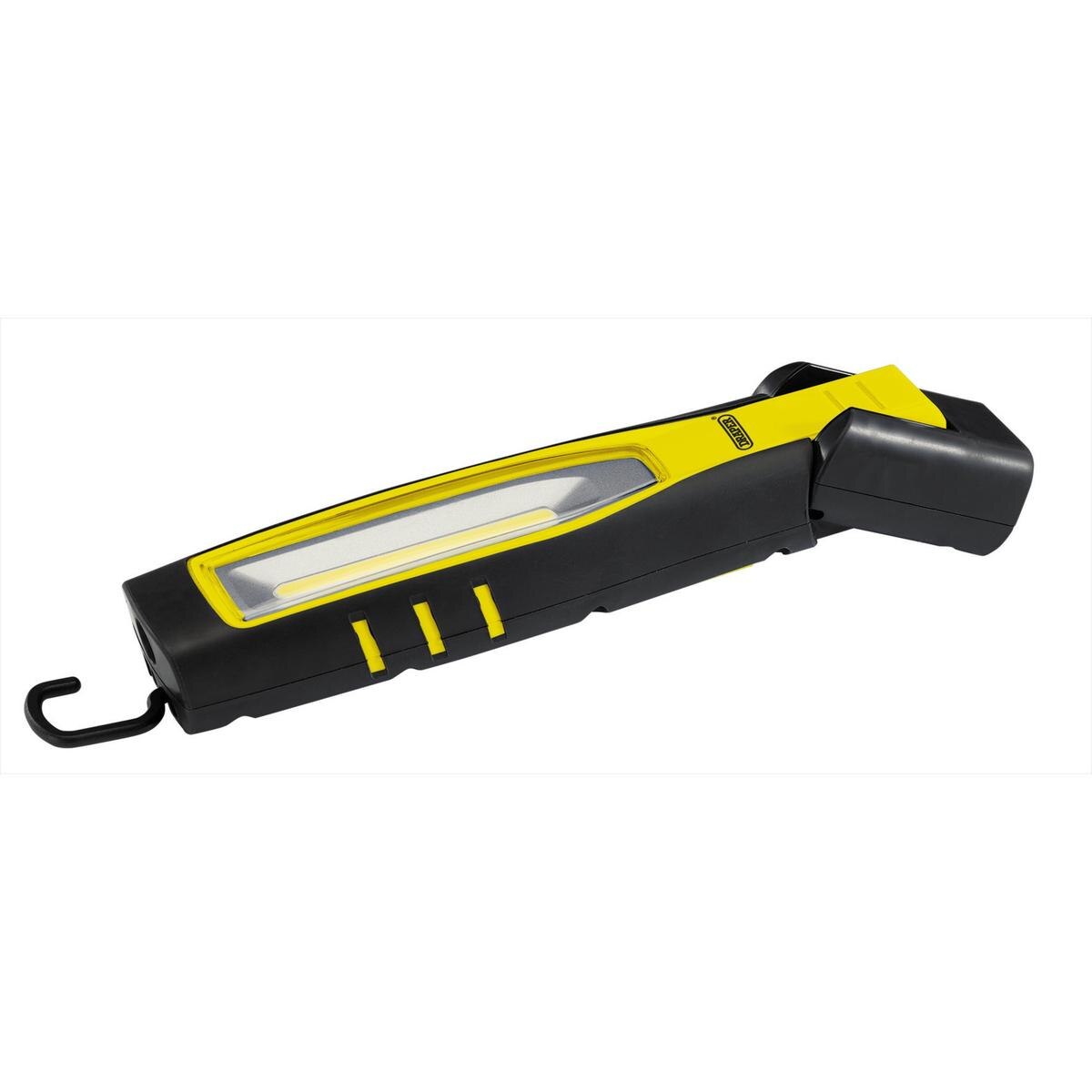 Draper COB/SMD LED Rechargeable Inspection Lamp, 10W, 1,000 Lumens, Yellow - Image 2
