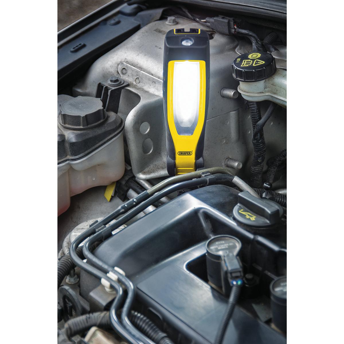Draper COB/SMD LED Rechargeable Inspection Lamp, 10W, 1,000 Lumens, Yellow - Image 5
