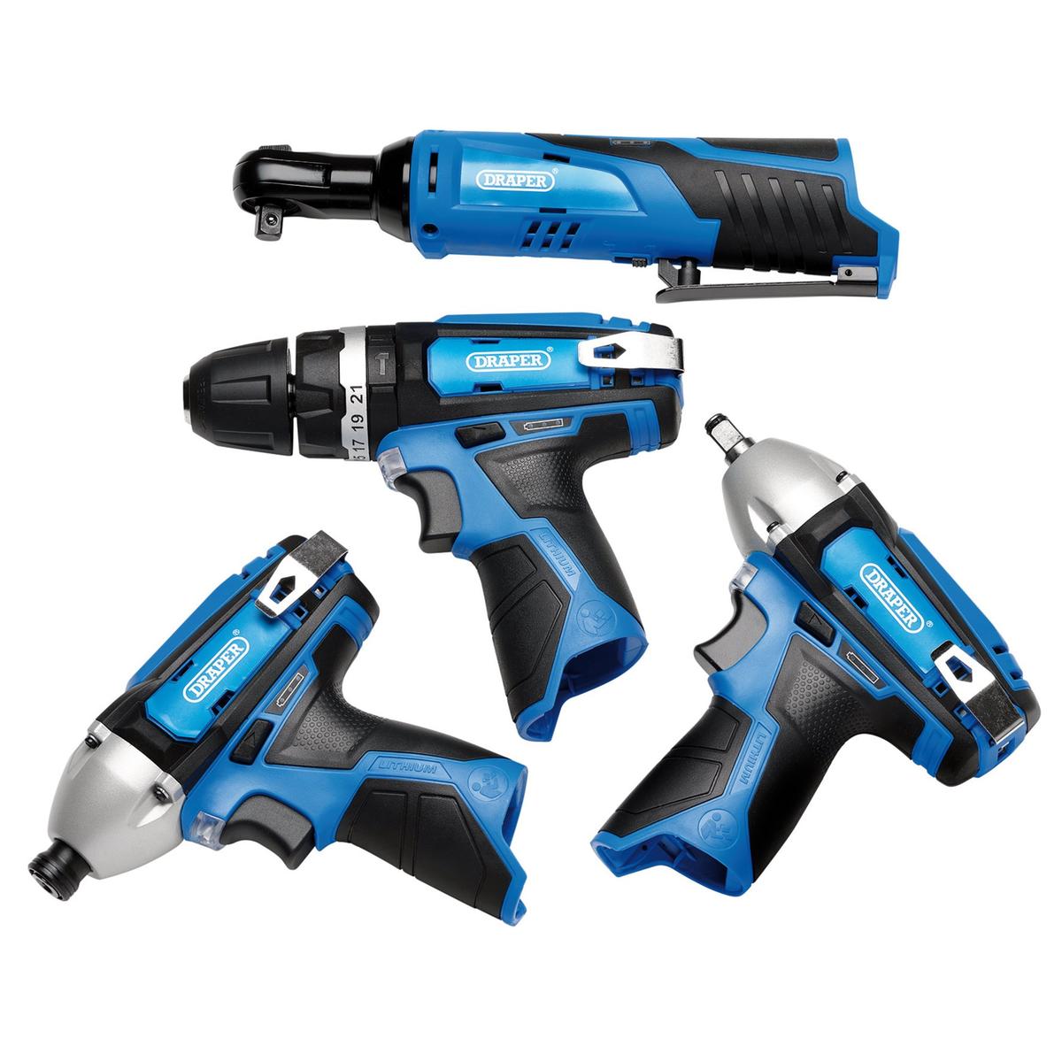 Draper 12V Drill Drive and Ratchet Interchange Kit II, 2 x 1.5Ah Li-ion Batteries - Image 2