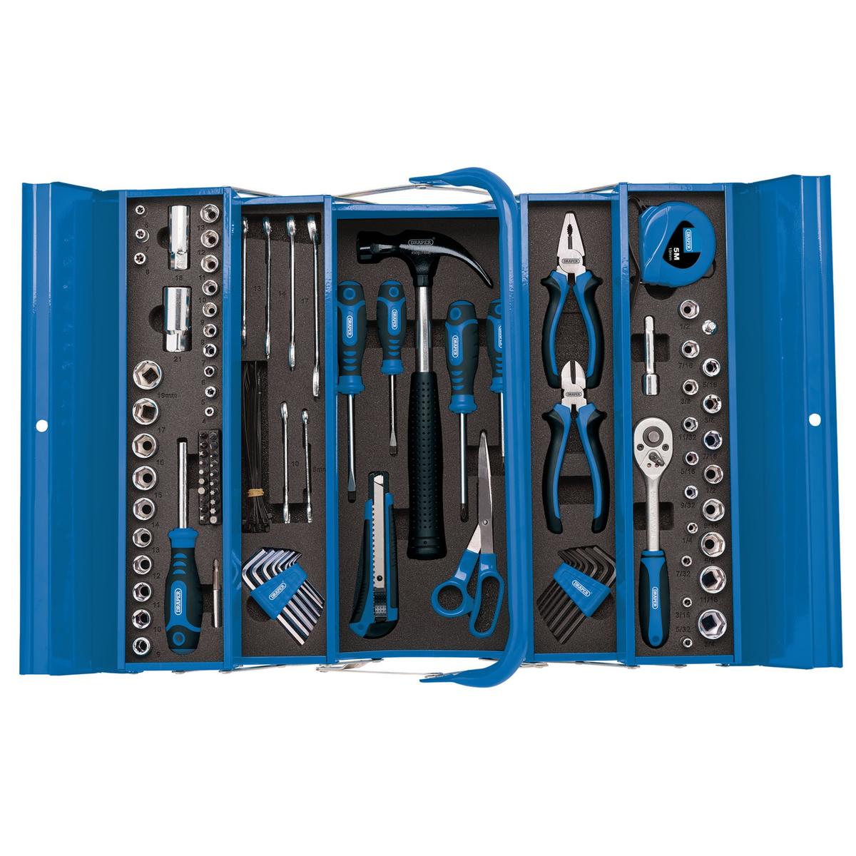 Draper Tool Kit in Steel Cantilever Toolbox (126 Piece) - Image 2