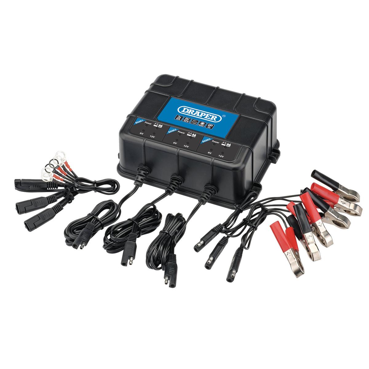 Draper 6/12V 3 Bank Charger Station - Image 1
