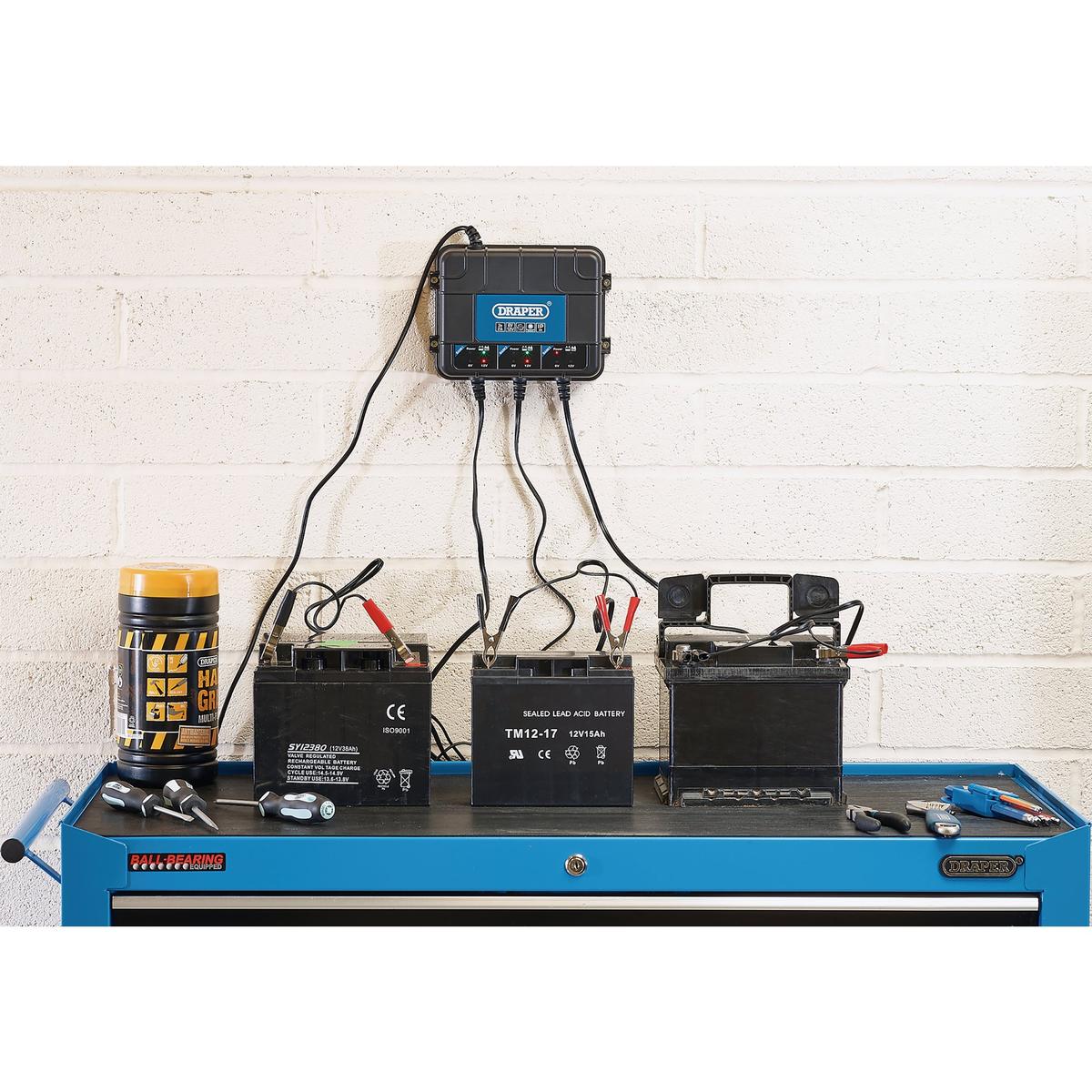 Draper 6/12V 3 Bank Charger Station - Image 3