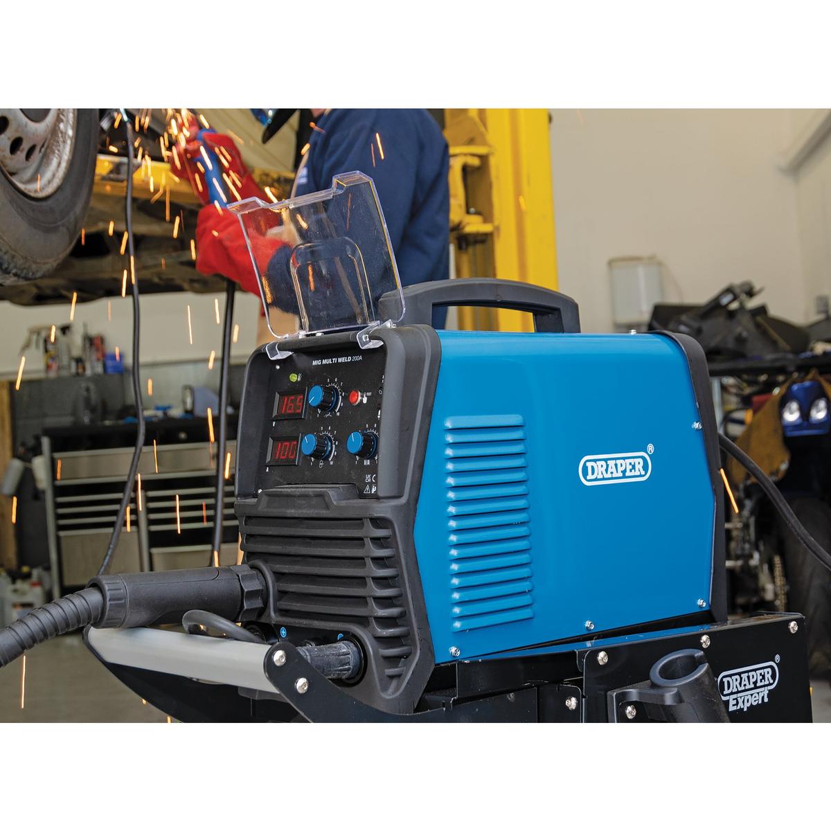 Draper Gas/Gasless MIG Inverter Multi-Welder, 200A - Image 3