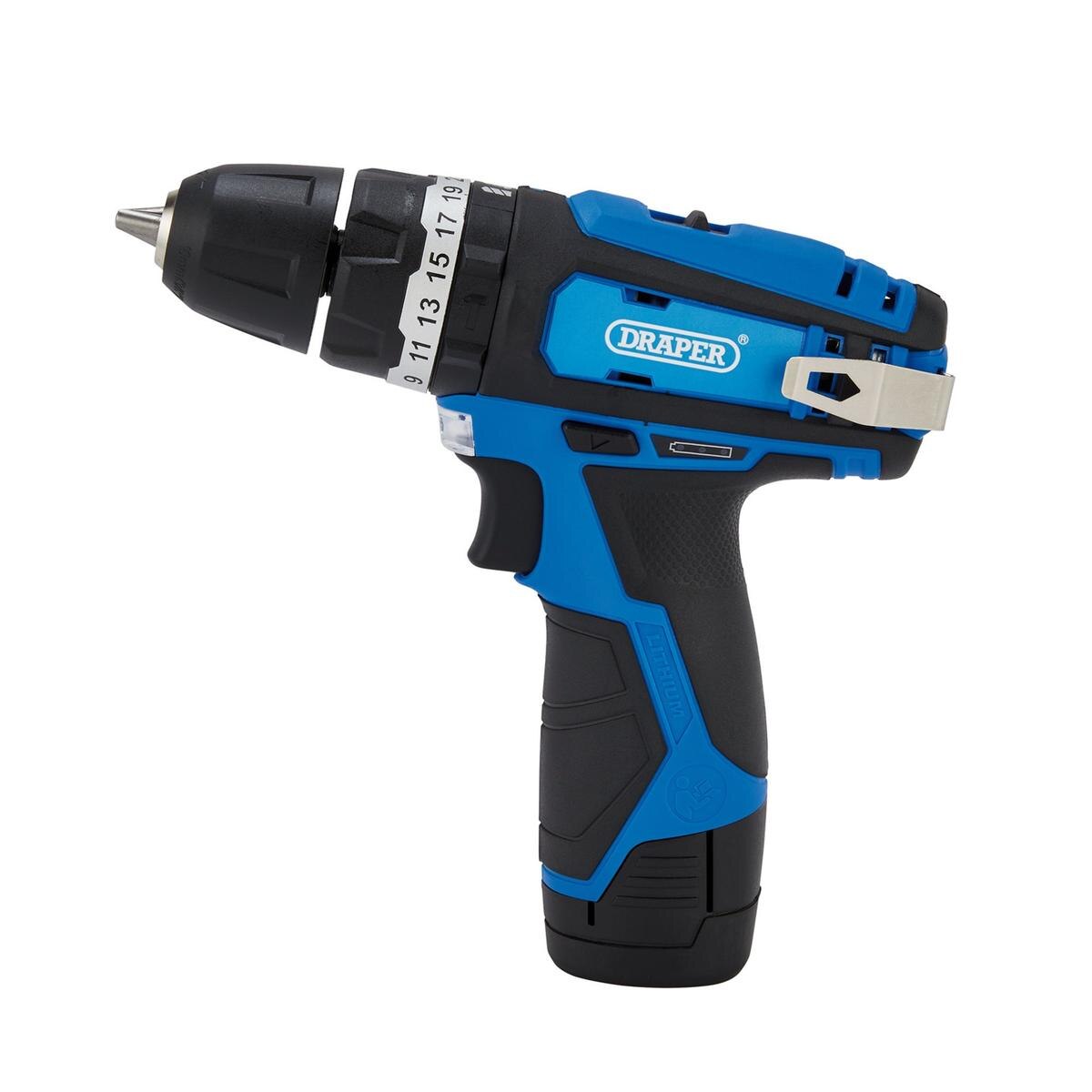 Draper 12V Combi Drill, 1 x 1.5Ah Battery, 1 x Fast Charger - Image 2