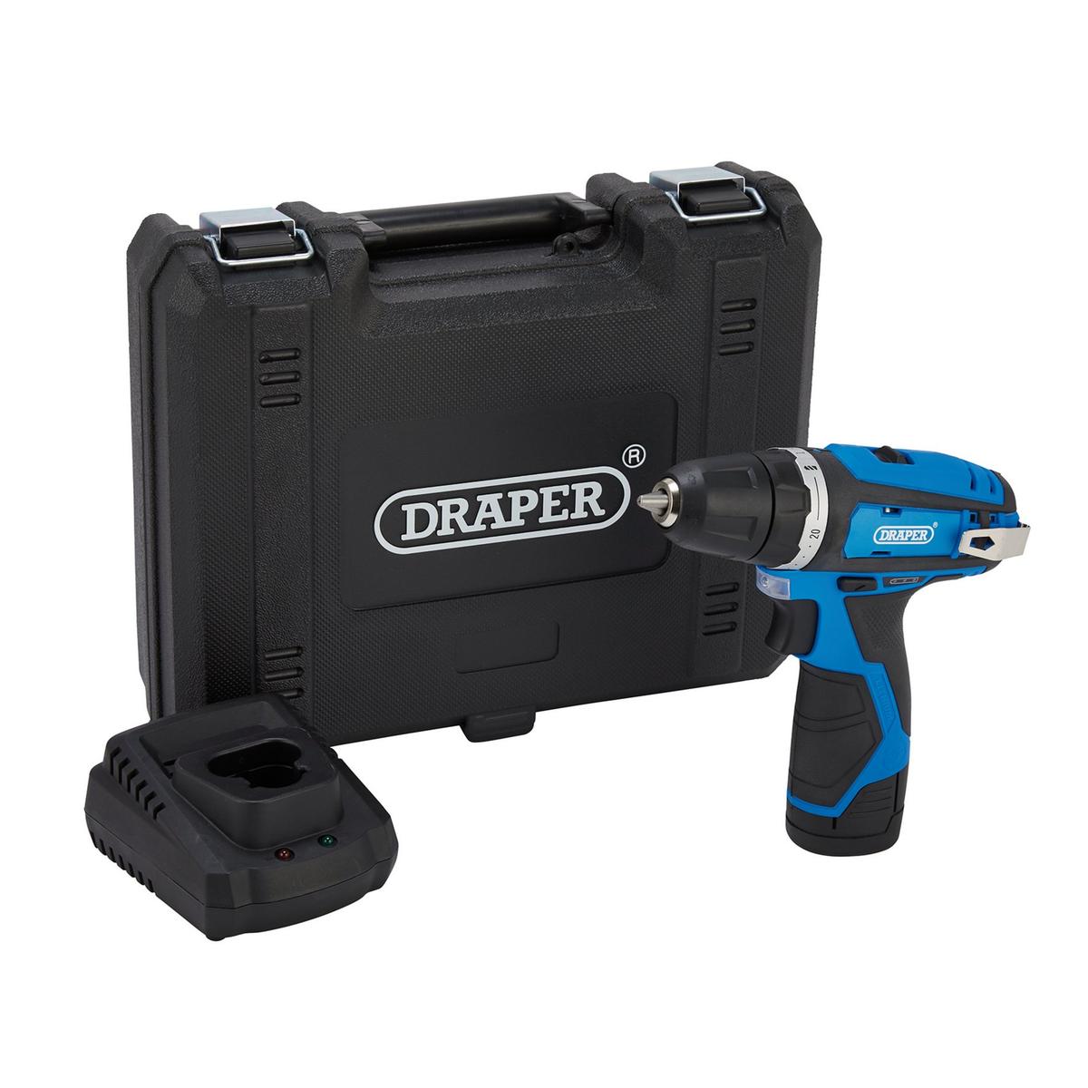 Draper 12V Drill Driver, 1 x 1.5Ah Battery, 1 x Fast Charger - Image 1