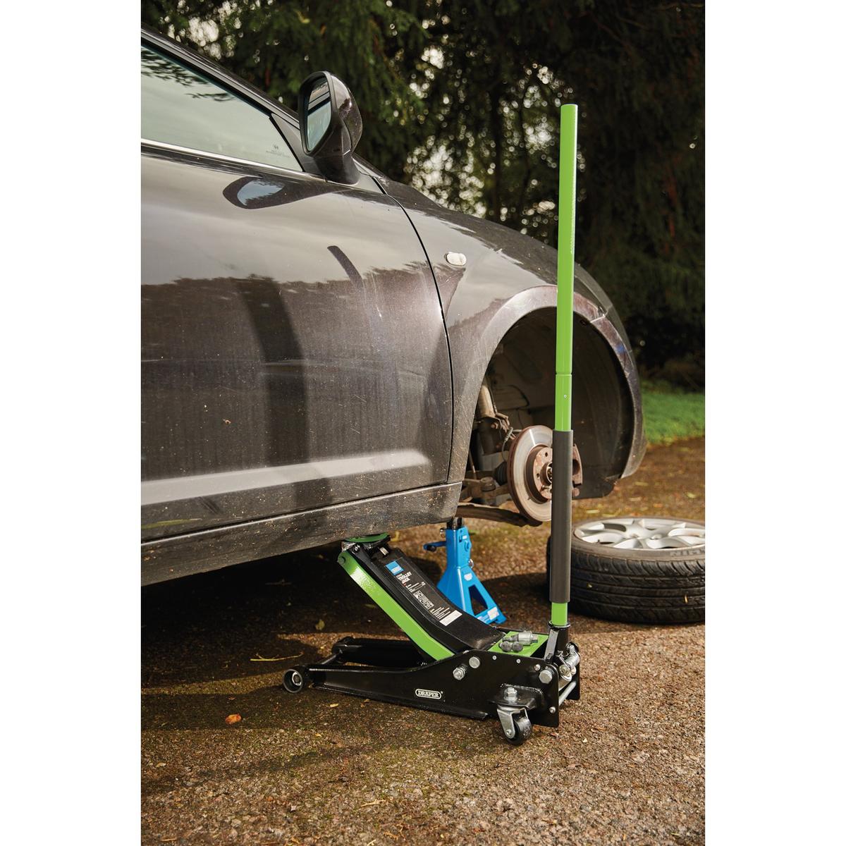 Draper Trolley Jack, 3 Tonne, Green - Image 3