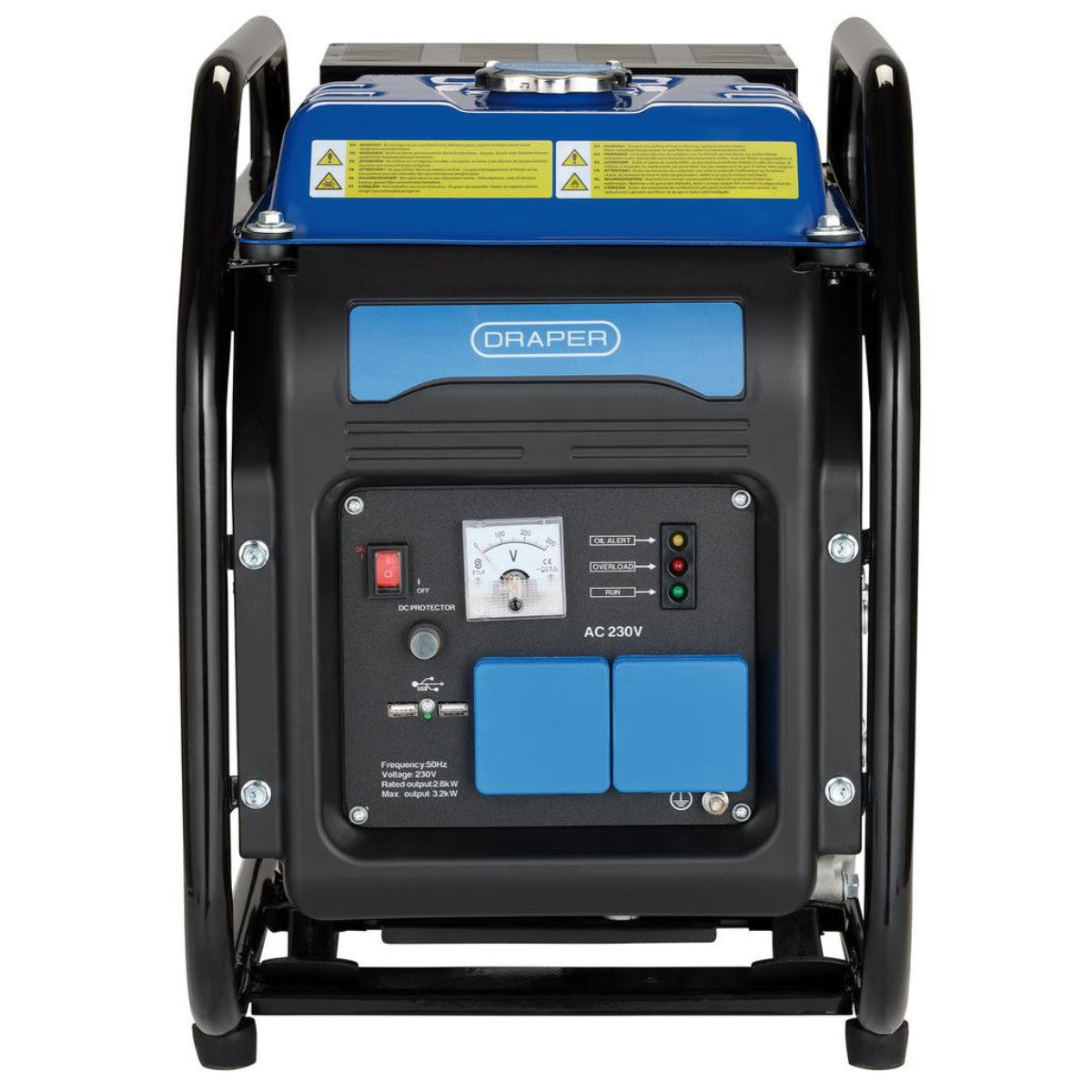 Draper Petrol Open Frame Inverter Generator, 2800W 95204