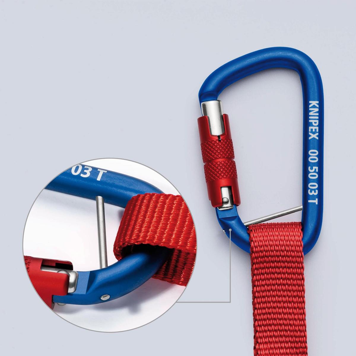 KNIPEX 00 50 12 T BK Lanyard with fixated carabiner - Image 2