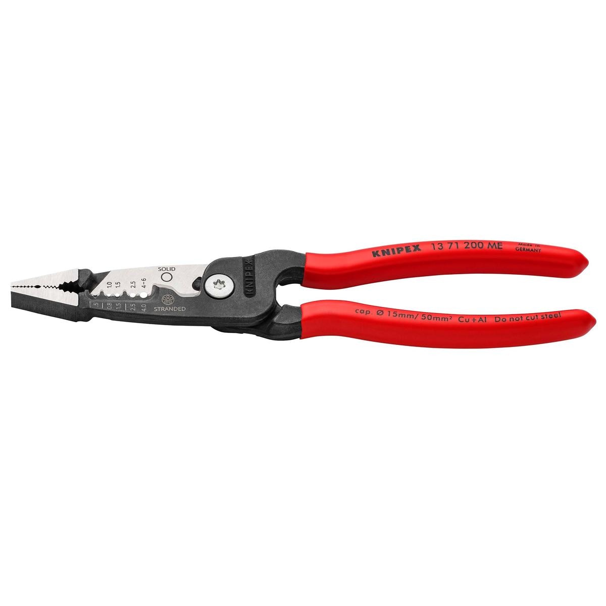 KNIPEX 13 71 200 ME Wire Stripper with Plastic Coated Handles, 200mm - Image 1