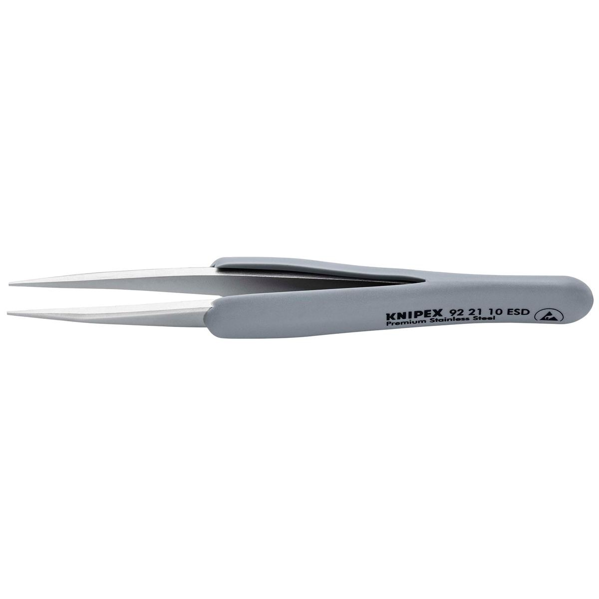 KNIPEX 92 21 10 ESD Precision Tweezers with rubber handles ESD, 123mm - Image 1