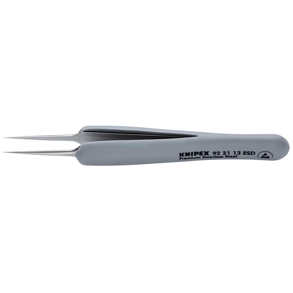 KNIPEX 92 21 13 ESD Precision Tweezers with rubber handles ESD, 112mm - Image 1