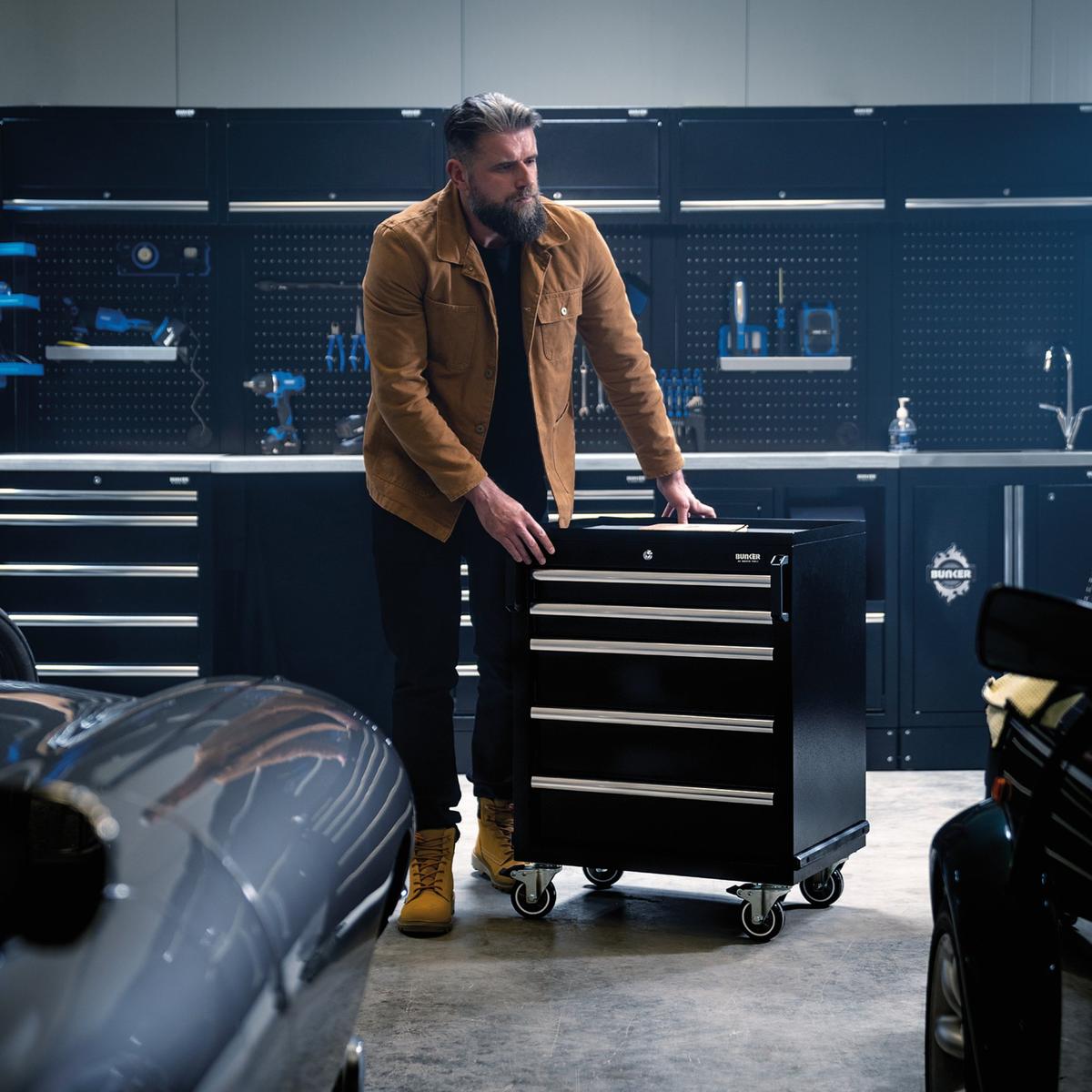 BUNKER 25 Piece Modular Storage Combo with Sink and Stainless Steel Worktop, 4915mm - Image 4