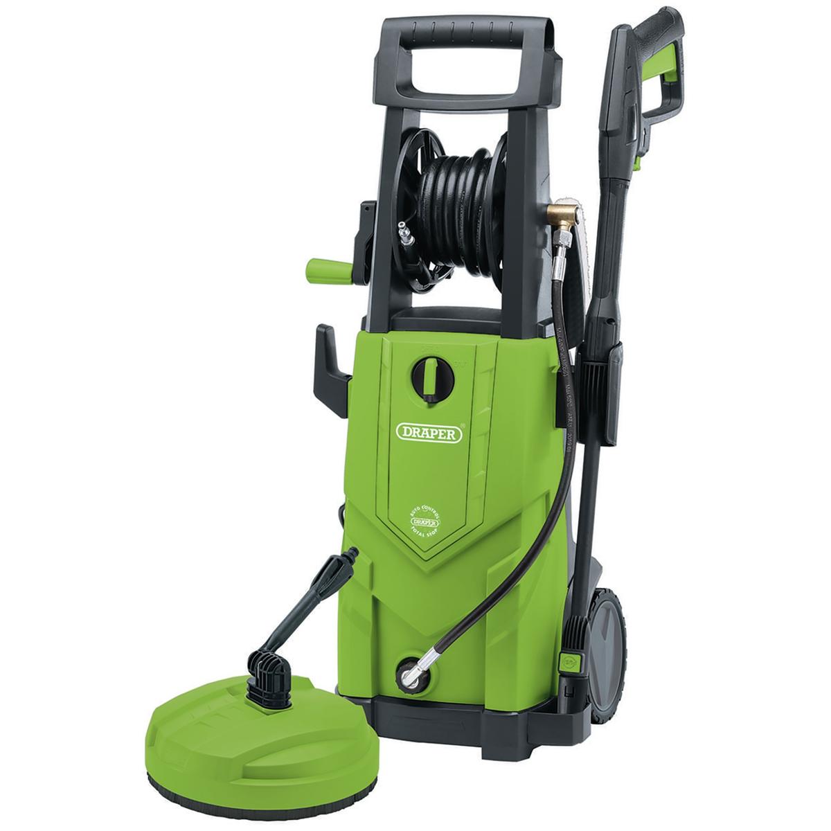 Draper 230V Pressure Washer, 2200W, 165Bar, Green - Image 1