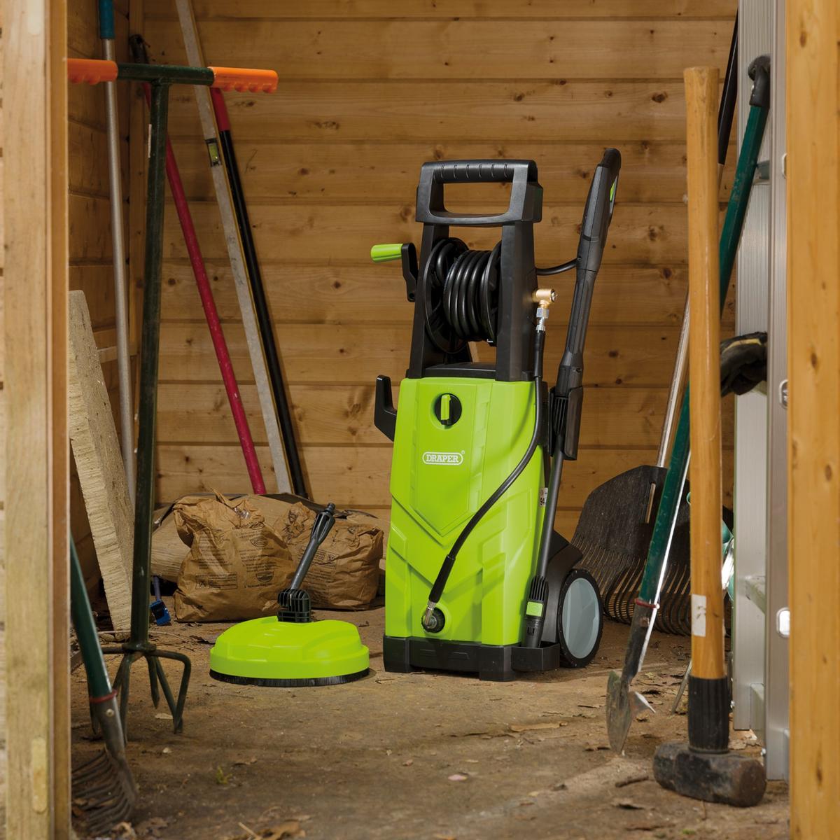 Draper 230V Pressure Washer, 2200W, 165Bar, Green - Image 7