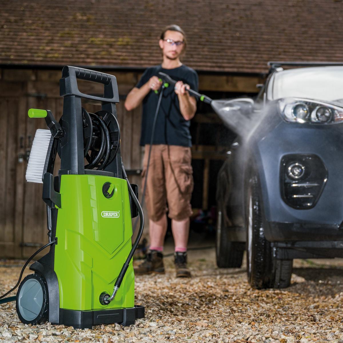 Draper 230V Pressure Washer, 2200W, 165Bar, Green - Image 8