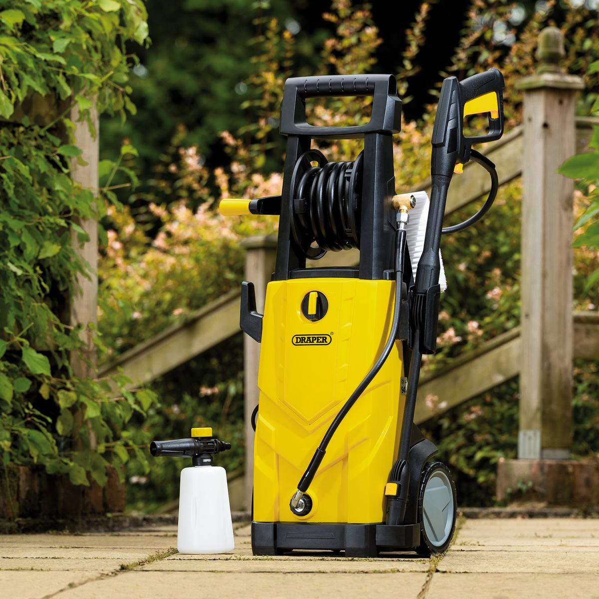 Draper 230V Pressure Washer, 2200W, 165Bar, Yellow - Image 7