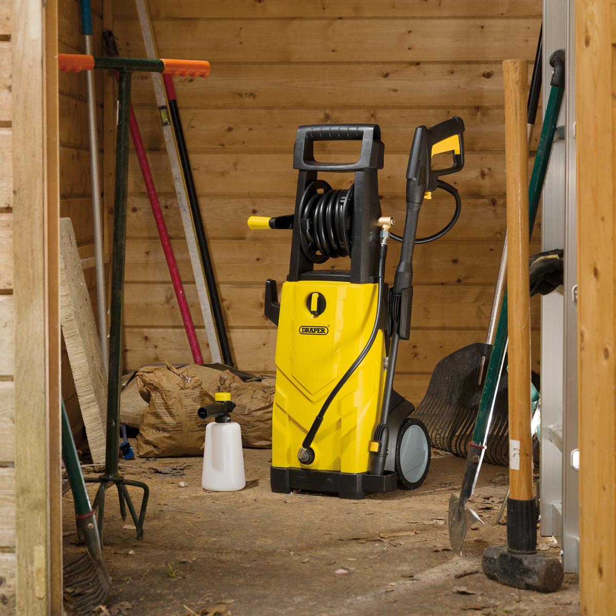 Draper 230V Pressure Washer, 2200W, 165Bar, Yellow - Image 8