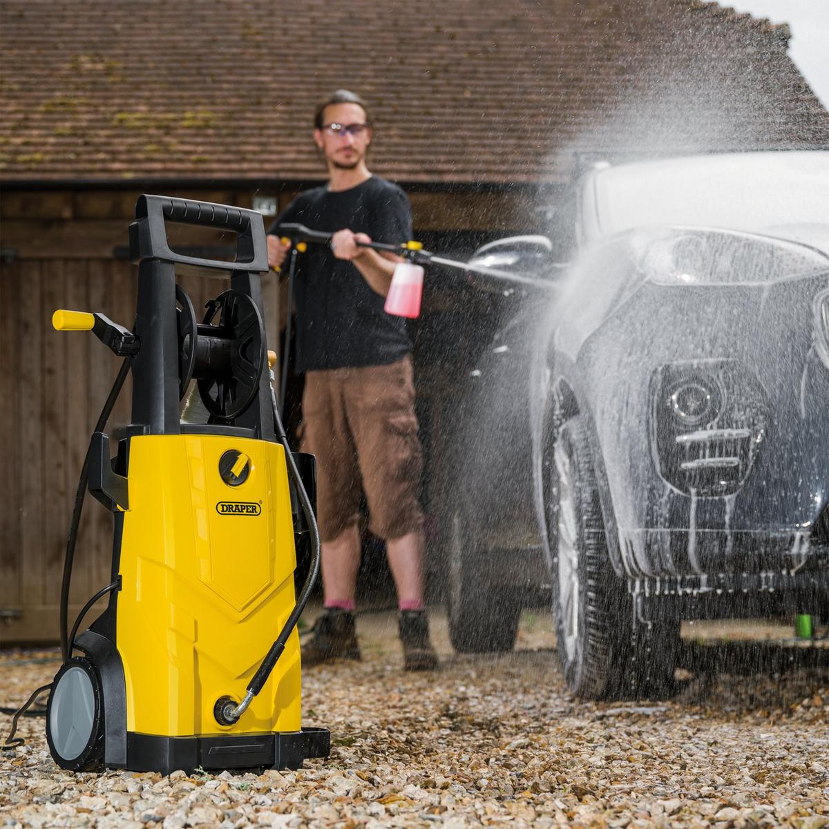 Draper 230V Pressure Washer, 2200W, 165Bar, Yellow - Image 9