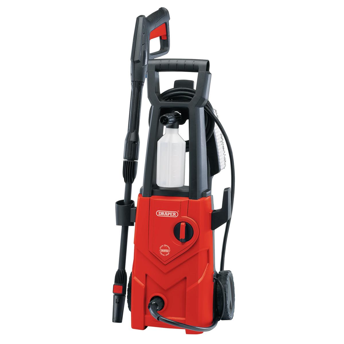 Draper 230V Pressure Washer, 1600W, 135Bar, Red - Image 1