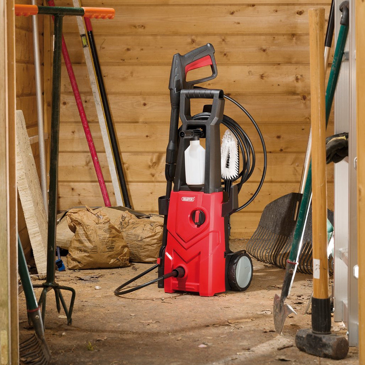 Draper 230V Pressure Washer, 1600W, 135Bar, Red 00786