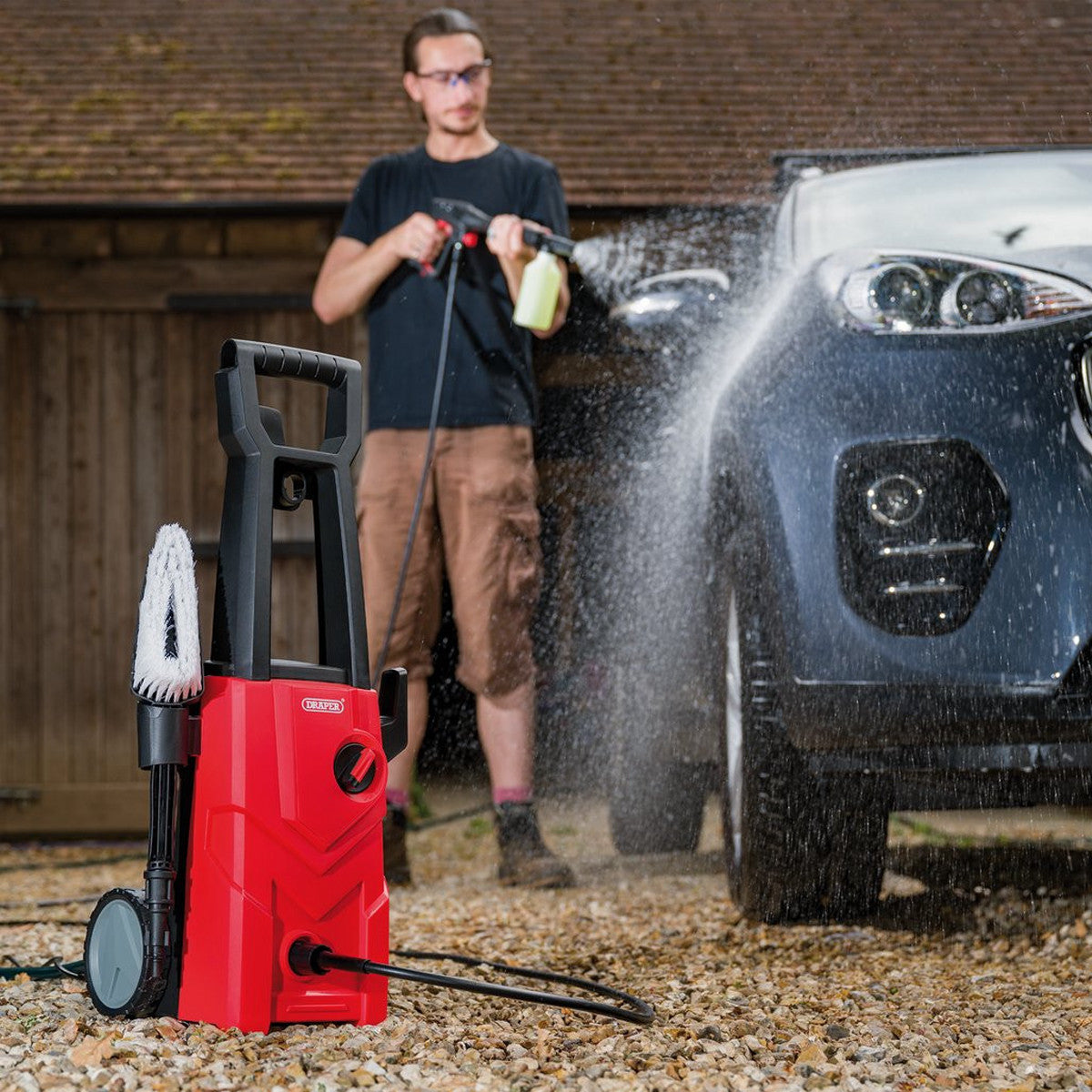 Draper 230V Pressure Washer, 1600W, 135Bar, Red 00786
